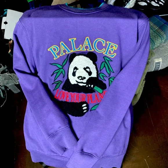 PALACE Sweaters Palace Purple Panda Crew Neck Poshmark